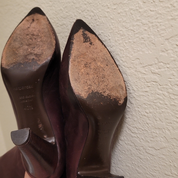 Sergio Rossi Brown Leather Tall Sock Boot - Picture 8 of 10